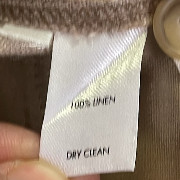 Loft Women’s 100% Linen Oatmeal Beige Flat Front Trousers Size 8 Wide Leg - Picture 10 of 10